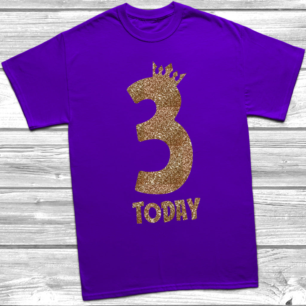 Get trendy with Glitter Three Today T-Shirt -  available at DizzyKitten. Grab yours for £8.95 today!