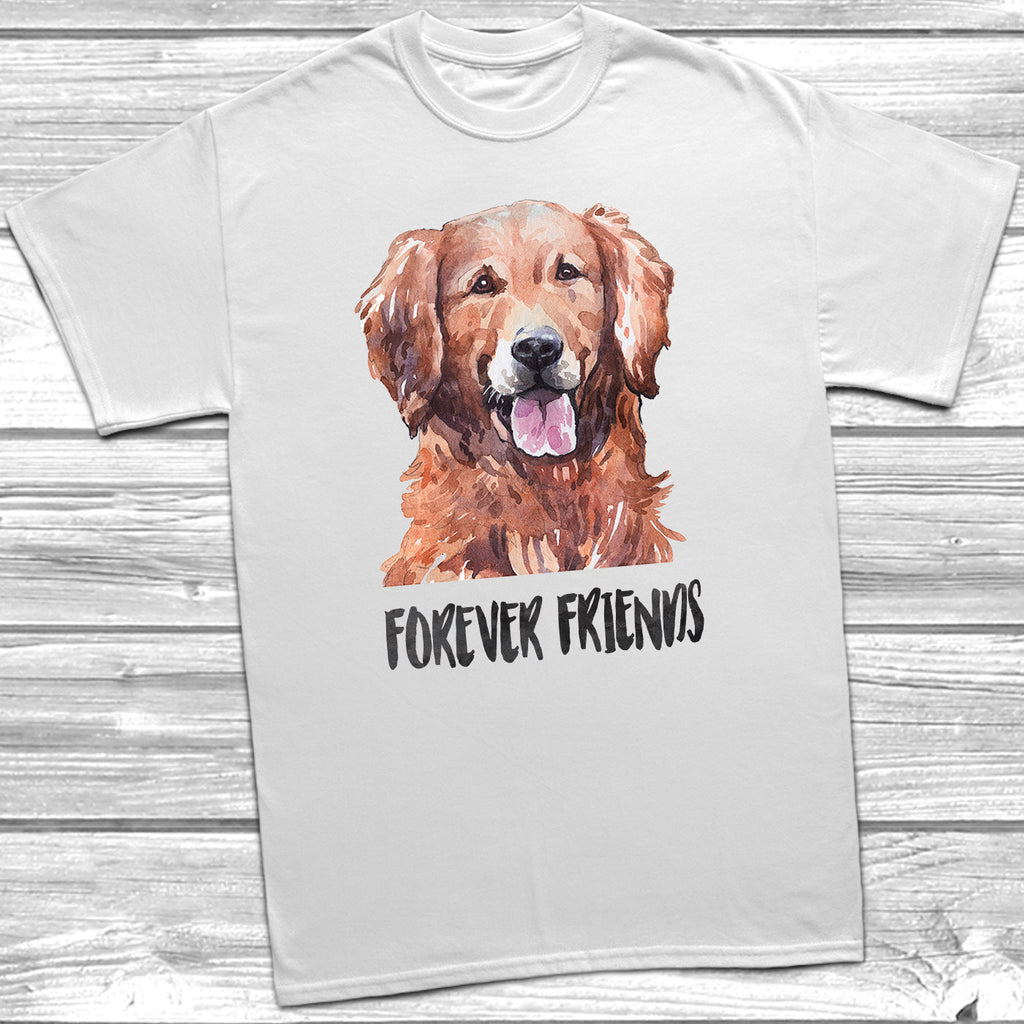 Get trendy with Golden Retriever Forever Friends T-Shirt - T-Shirt available at DizzyKitten. Grab yours for £11.95 today!