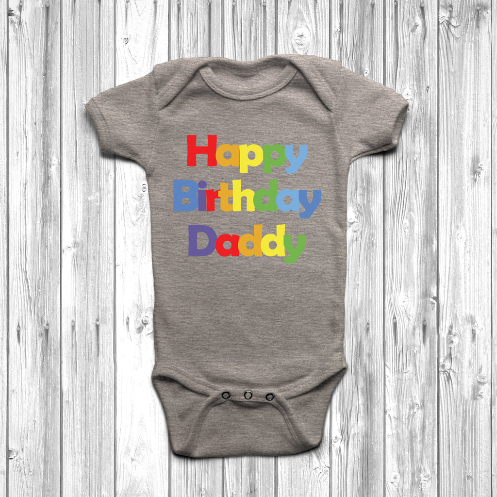 Get trendy with Happy Birthday Daddy Baby Grow - Baby Grow available at DizzyKitten. Grab yours for £9.95 today!