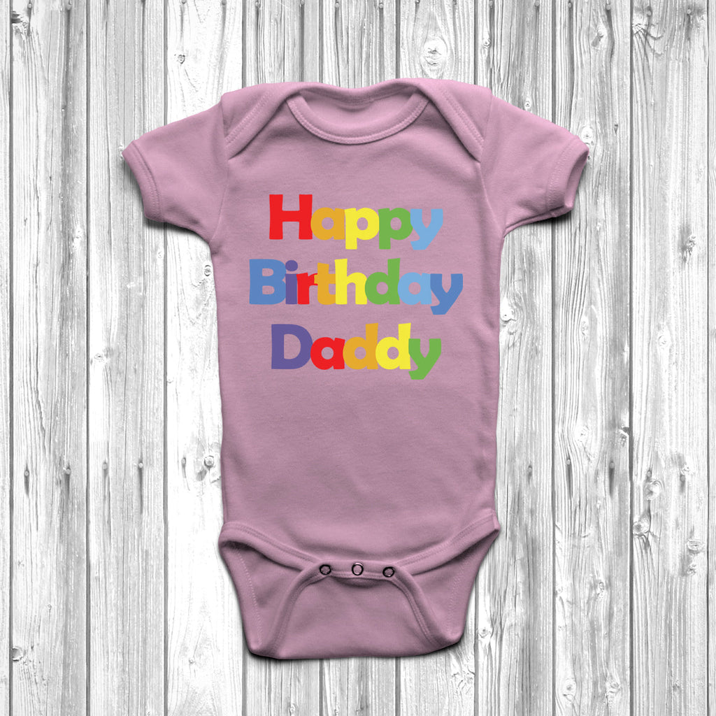 Get trendy with Happy Birthday Daddy Baby Grow - Baby Grow available at DizzyKitten. Grab yours for £9.95 today!