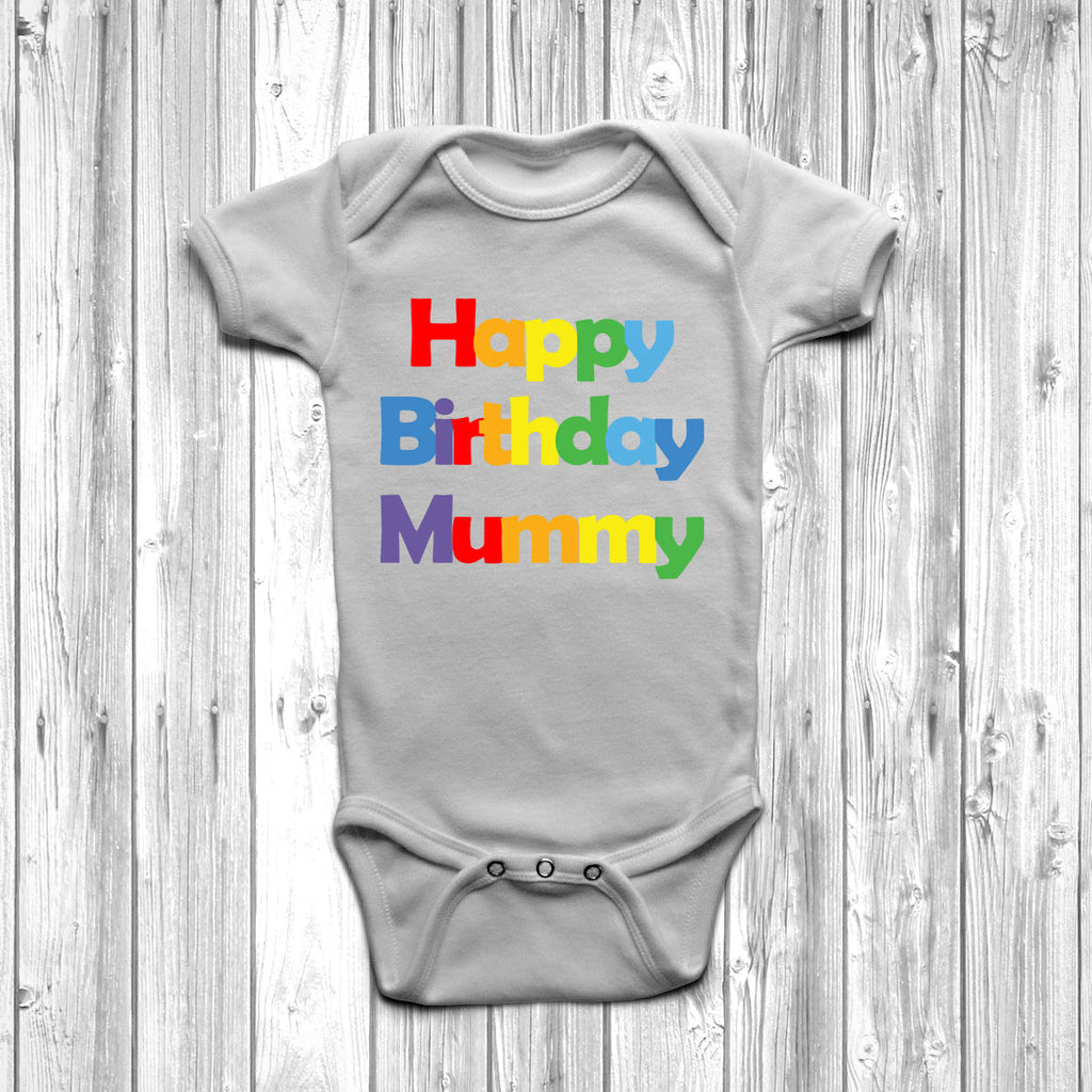 Get trendy with Happy Birthday Mummy Baby Grow - Baby Grow available at DizzyKitten. Grab yours for £10.45 today!