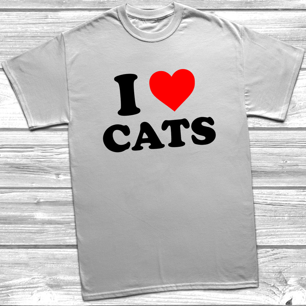 I Love Cats, Cat Shirt, I Love Cats T-Shirt, Cat Lover Gift, White