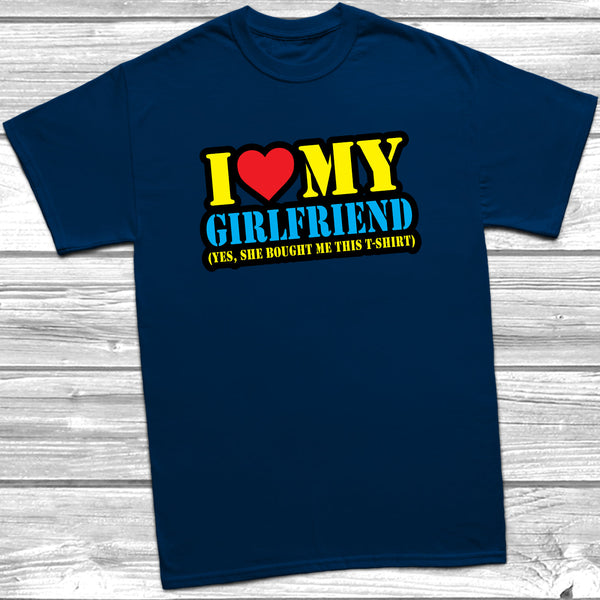 Girlfriend Shirt, Valentines Day Shirt, Gift For Him, Love My Girlfriend, Deep Navy