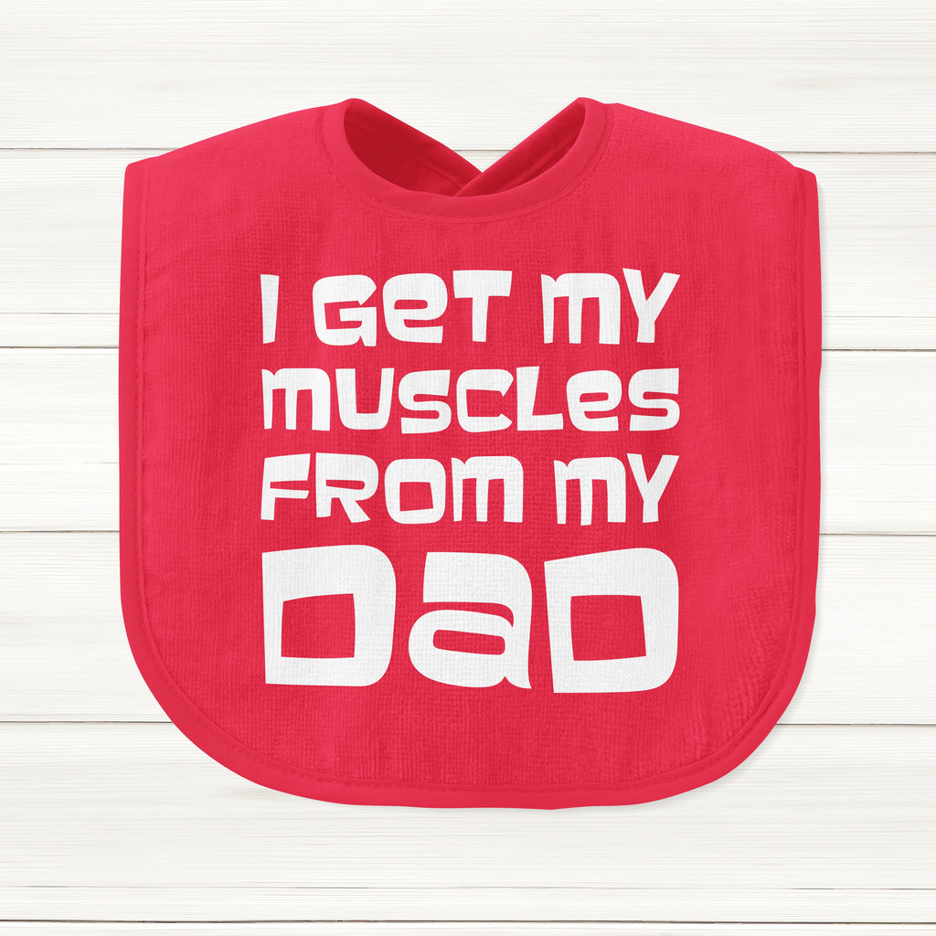 Get trendy with I Get My Muscles From My Dad Baby Bib - Baby Grow available at DizzyKitten. Grab yours for £6.45 today!