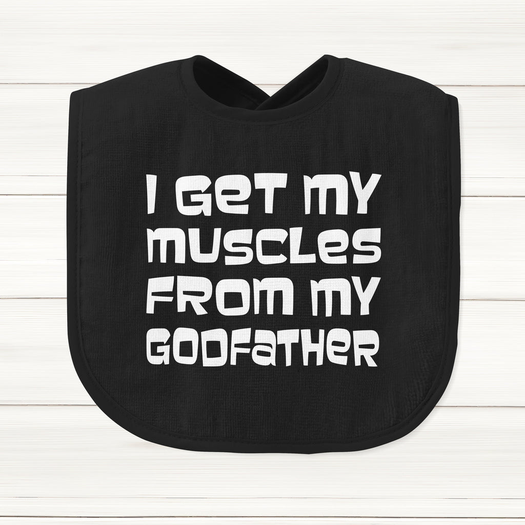 Get trendy with I Get My Muscles From My Godfather Baby Bib - Baby Grow available at DizzyKitten. Grab yours for £6.45 today!