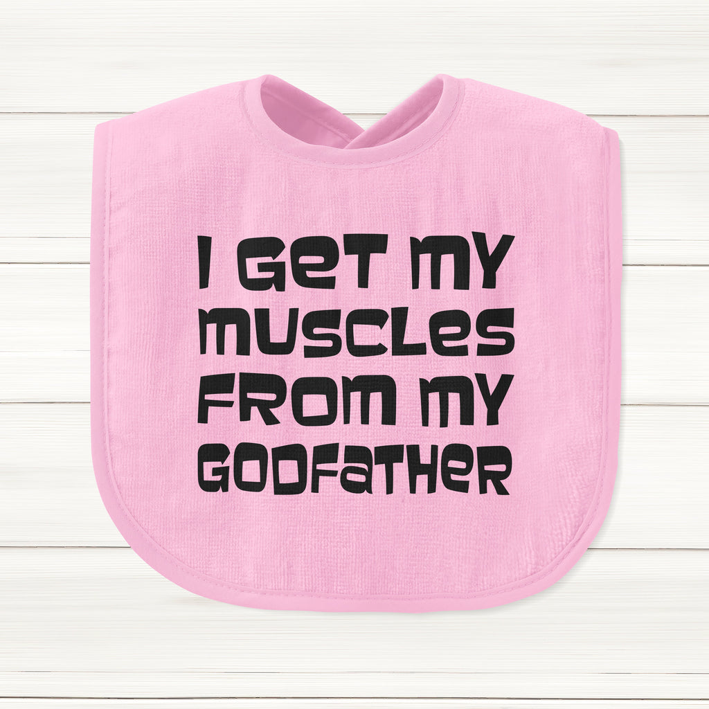 Get trendy with I Get My Muscles From My Godfather Baby Bib - Baby Grow available at DizzyKitten. Grab yours for £6.45 today!