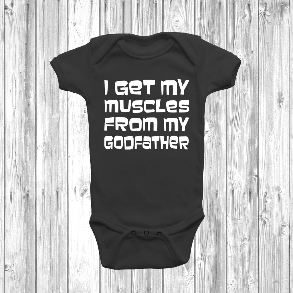Get trendy with I Get My Muscles From My Godfather Baby Grow - Baby Grow available at DizzyKitten. Grab yours for £7.45 today!