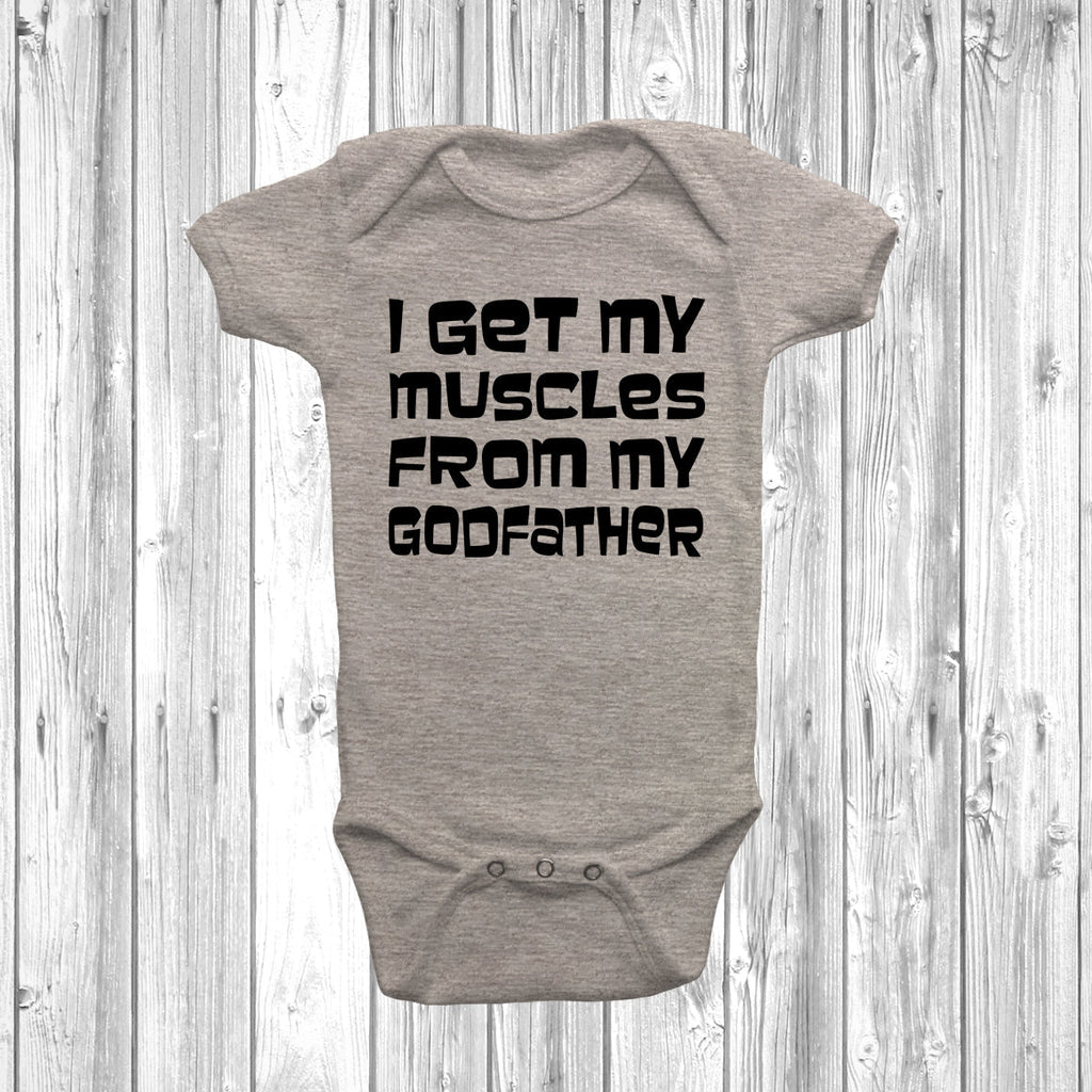 Get trendy with I Get My Muscles From My Godfather Baby Grow - Baby Grow available at DizzyKitten. Grab yours for £7.45 today!