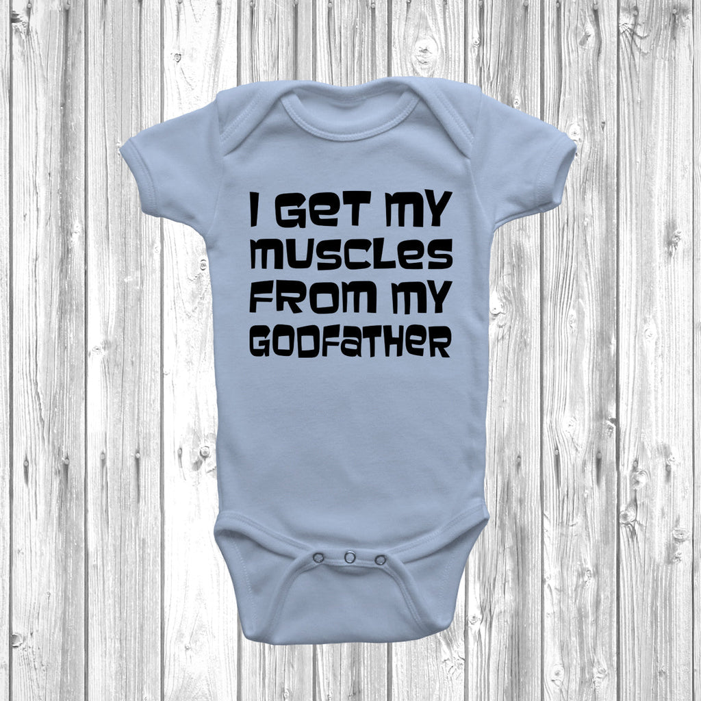 Get trendy with I Get My Muscles From My Godfather Baby Grow - Baby Grow available at DizzyKitten. Grab yours for £7.45 today!