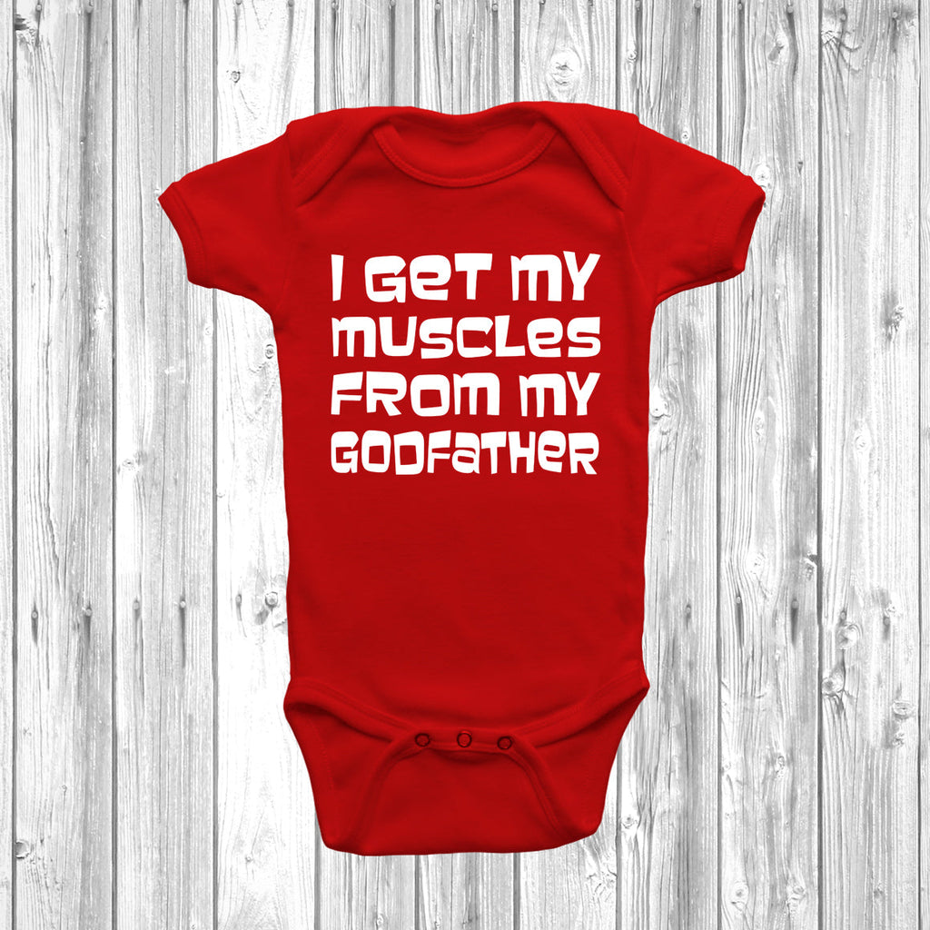 Get trendy with I Get My Muscles From My Godfather Baby Grow - Baby Grow available at DizzyKitten. Grab yours for £6.95 today!