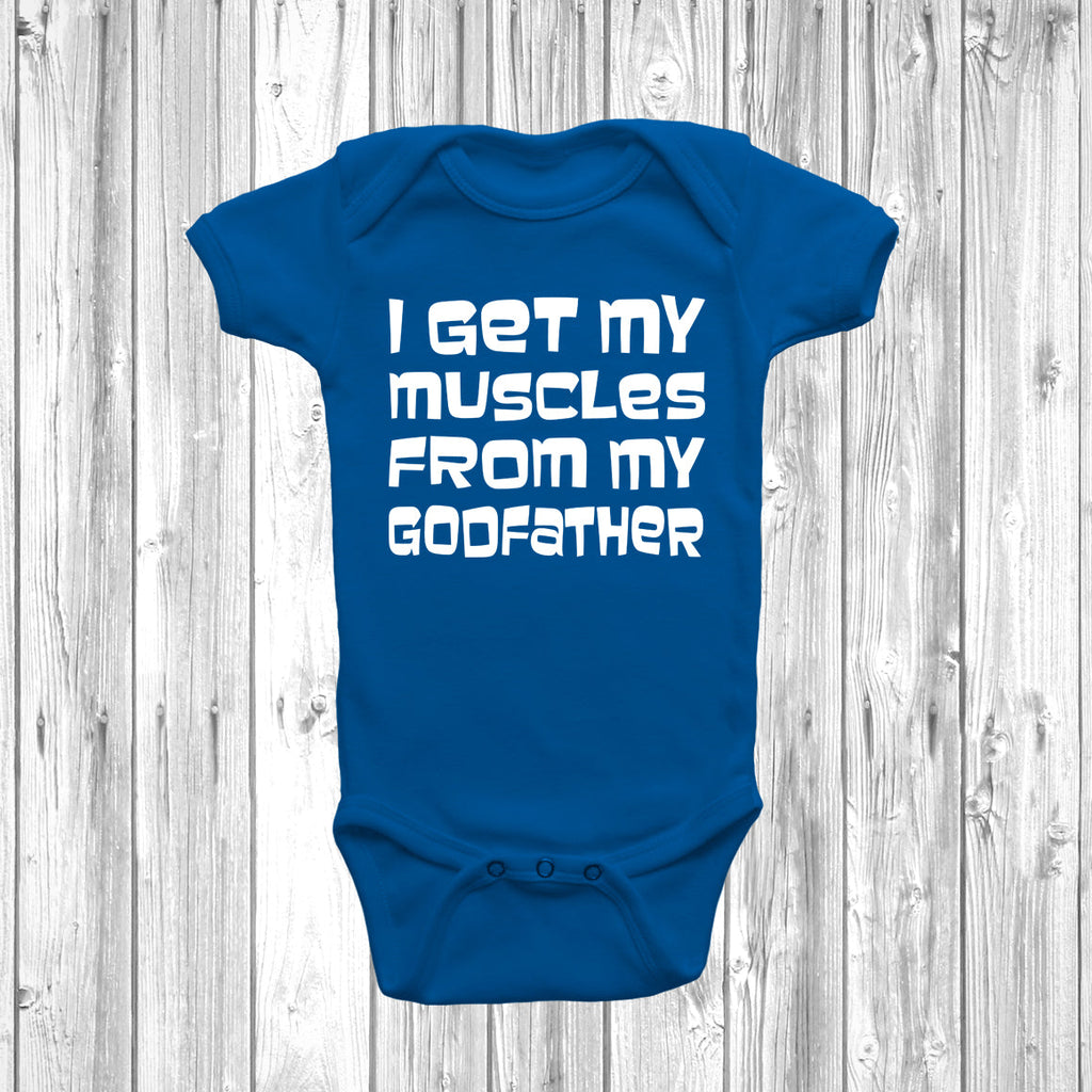 Get trendy with I Get My Muscles From My Godfather Baby Grow - Baby Grow available at DizzyKitten. Grab yours for £7.45 today!
