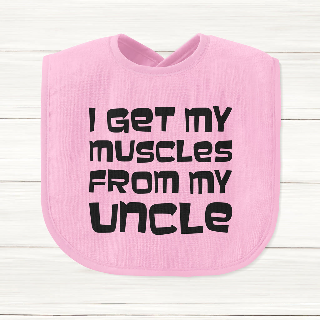 Get trendy with I Get My Muscles From My Uncle Baby Bib - Baby Grow available at DizzyKitten. Grab yours for £6.45 today!