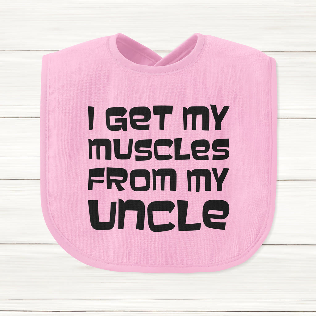 Get trendy with I Get My Muscles From My Uncle Baby Bib - Baby Grow available at DizzyKitten. Grab yours for £5.95 today!