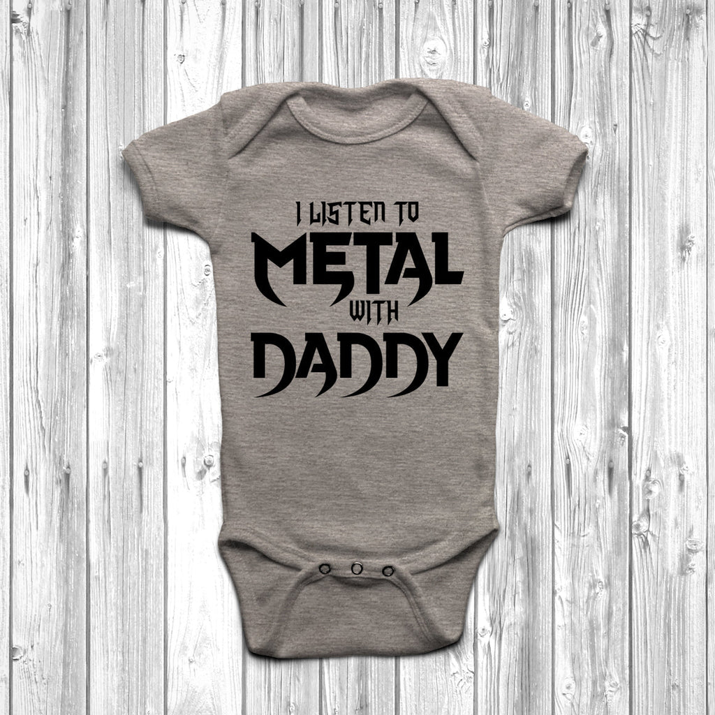 Get trendy with I Listen To Metal With Daddy Baby Grow - Baby Grow available at DizzyKitten. Grab yours for £7.95 today!