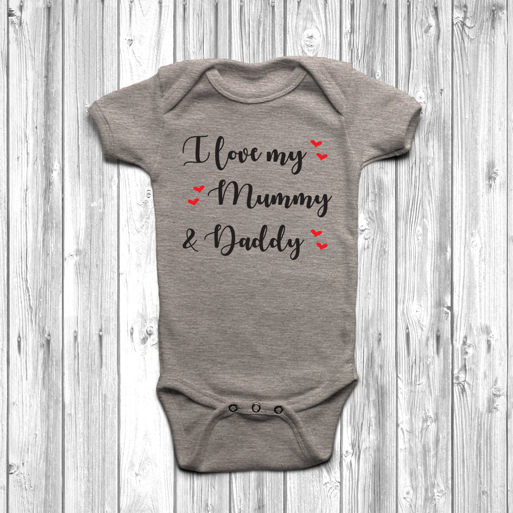 Get trendy with I Love My Mummy And Daddy Baby Grow - Baby Grow available at DizzyKitten. Grab yours for £7.95 today!