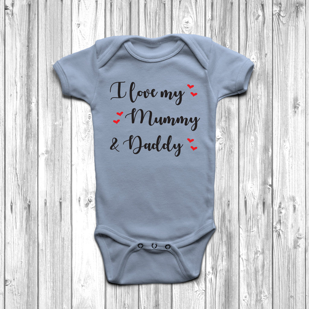 Get trendy with I Love My Mummy And Daddy Baby Grow - Baby Grow available at DizzyKitten. Grab yours for £7.95 today!