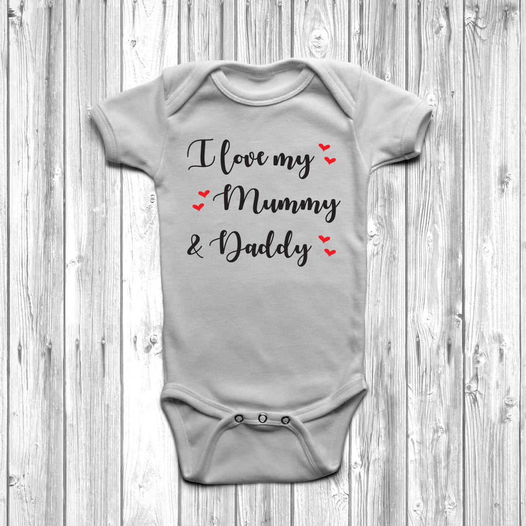 Get trendy with I Love My Mummy And Daddy Baby Grow - Baby Grow available at DizzyKitten. Grab yours for £7.95 today!