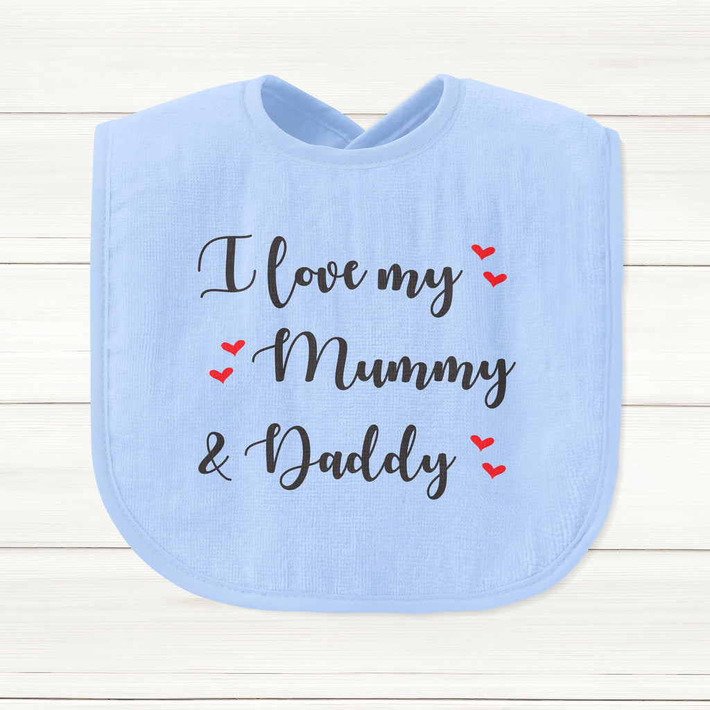 Get trendy with I Love My Mummy And Daddy Baby Bib - Baby Grow available at DizzyKitten. Grab yours for £6.95 today!