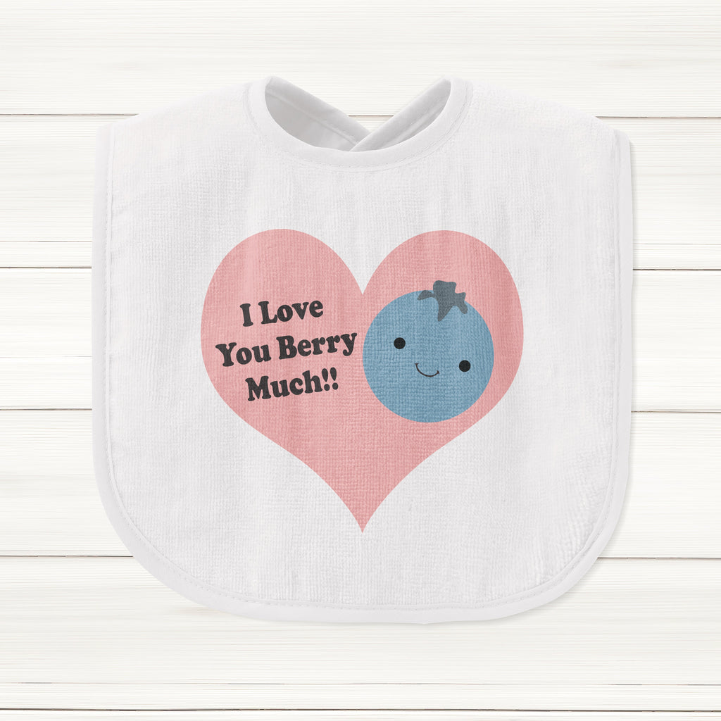 Get trendy with I Love You Berry Much Baby Bib - Baby Grow available at DizzyKitten. Grab yours for £6.95 today!
