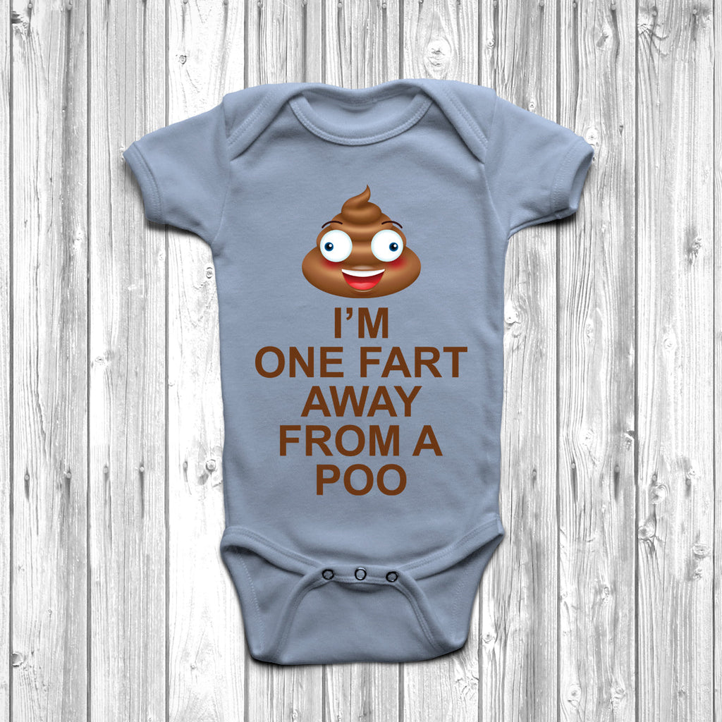 Get trendy with I'm One Fart Away From A Poo Baby Grow - Baby Grow available at DizzyKitten. Grab yours for £9.95 today!