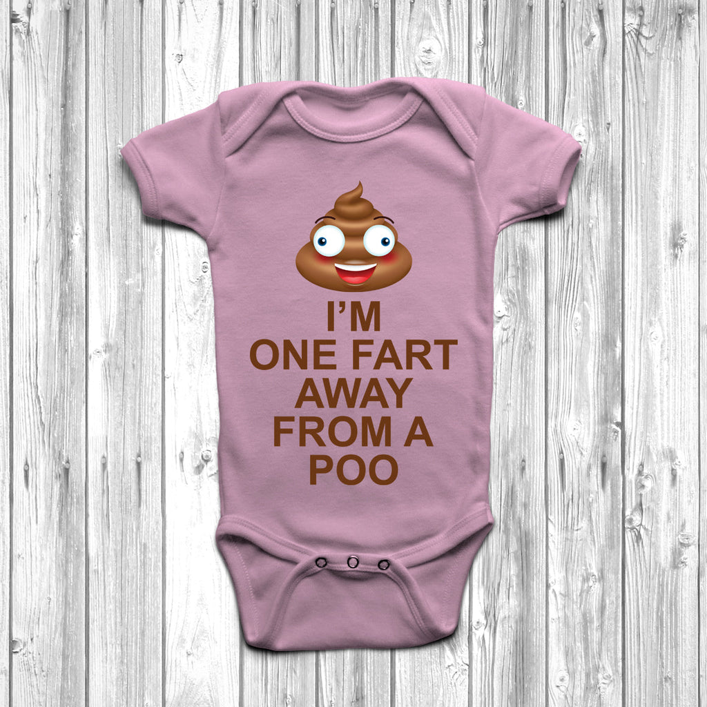 Get trendy with I'm One Fart Away From A Poo Baby Grow - Baby Grow available at DizzyKitten. Grab yours for £9.95 today!