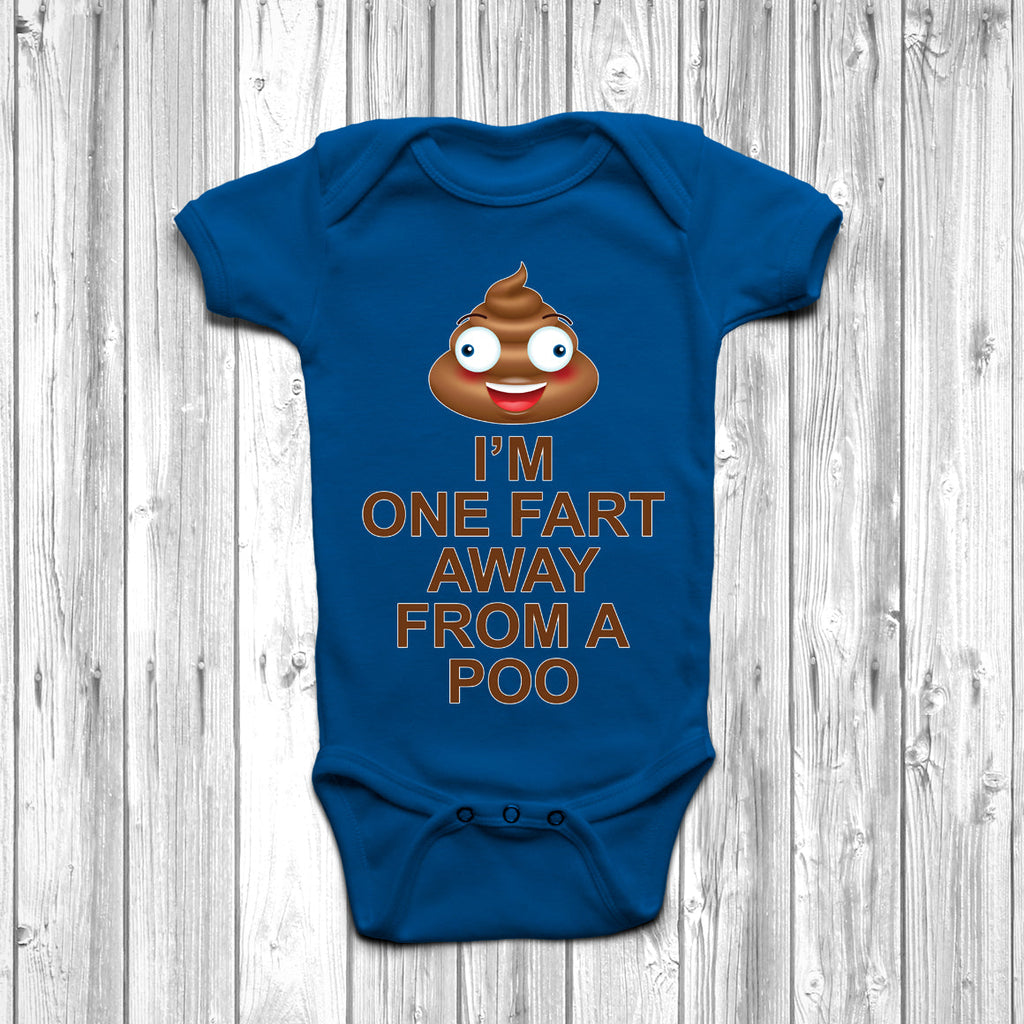 Get trendy with I'm One Fart Away From A Poo Baby Grow - Baby Grow available at DizzyKitten. Grab yours for £9.95 today!