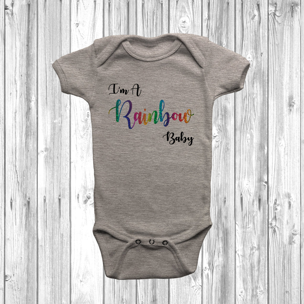 Get trendy with I'm A Rainbow Baby Baby Grow - Baby Grow available at DizzyKitten. Grab yours for £7.45 today!