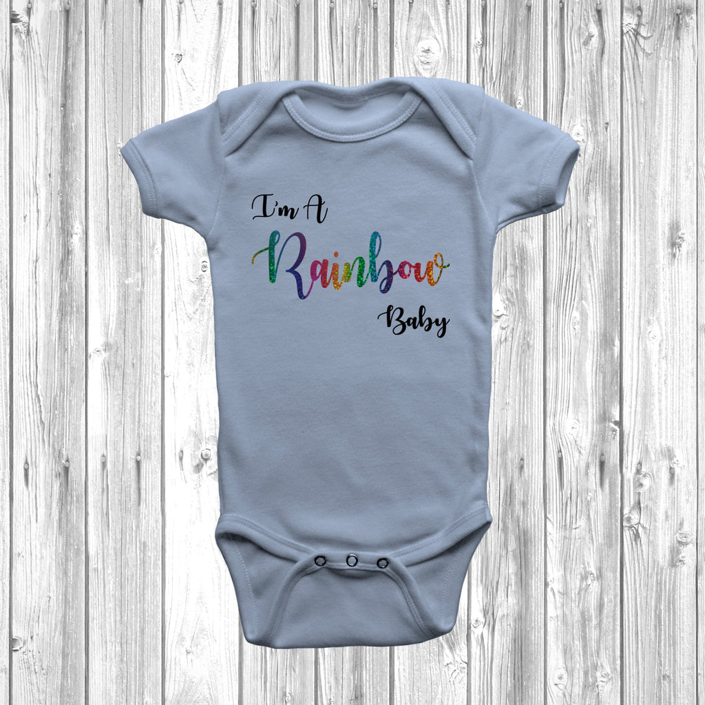 Get trendy with I'm A Rainbow Baby Baby Grow - Baby Grow available at DizzyKitten. Grab yours for £7.45 today!
