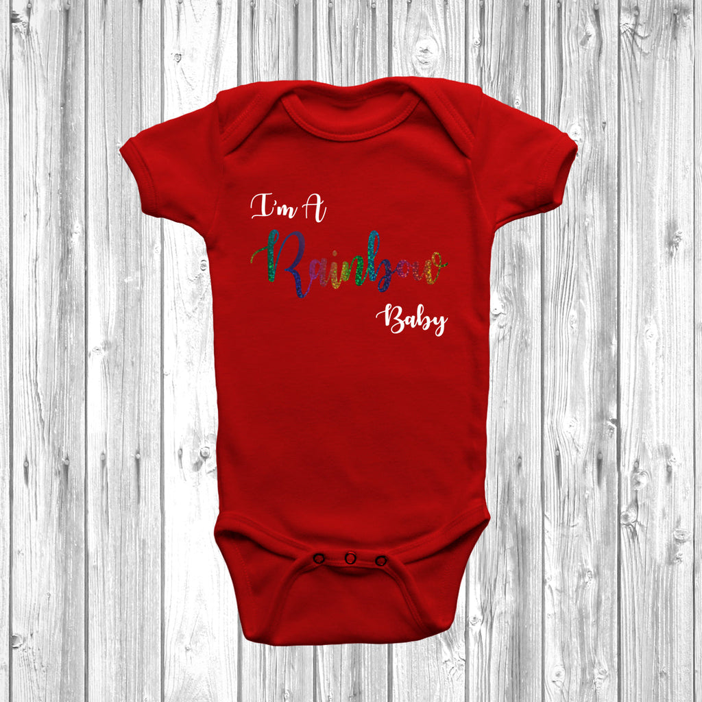 Get trendy with I'm A Rainbow Baby Baby Grow - Baby Grow available at DizzyKitten. Grab yours for £7.45 today!