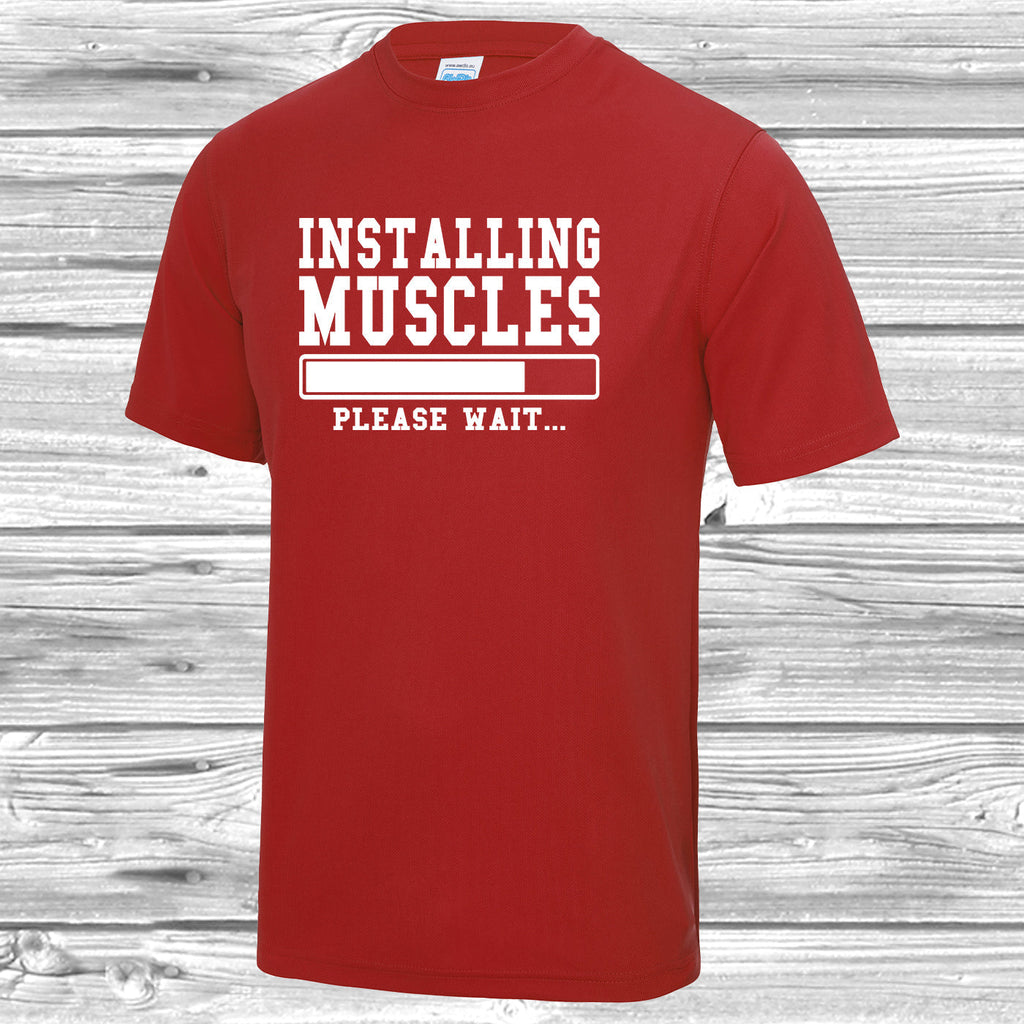 Get trendy with Installing Muscles T-Shirt - Activewear available at DizzyKitten. Grab yours for £9.99 today!