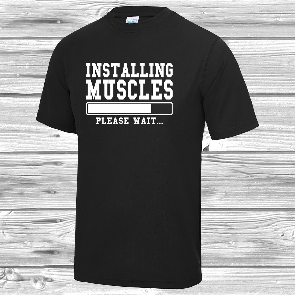 Get trendy with Installing Muscles T-Shirt - Activewear available at DizzyKitten. Grab yours for £10.49 today!