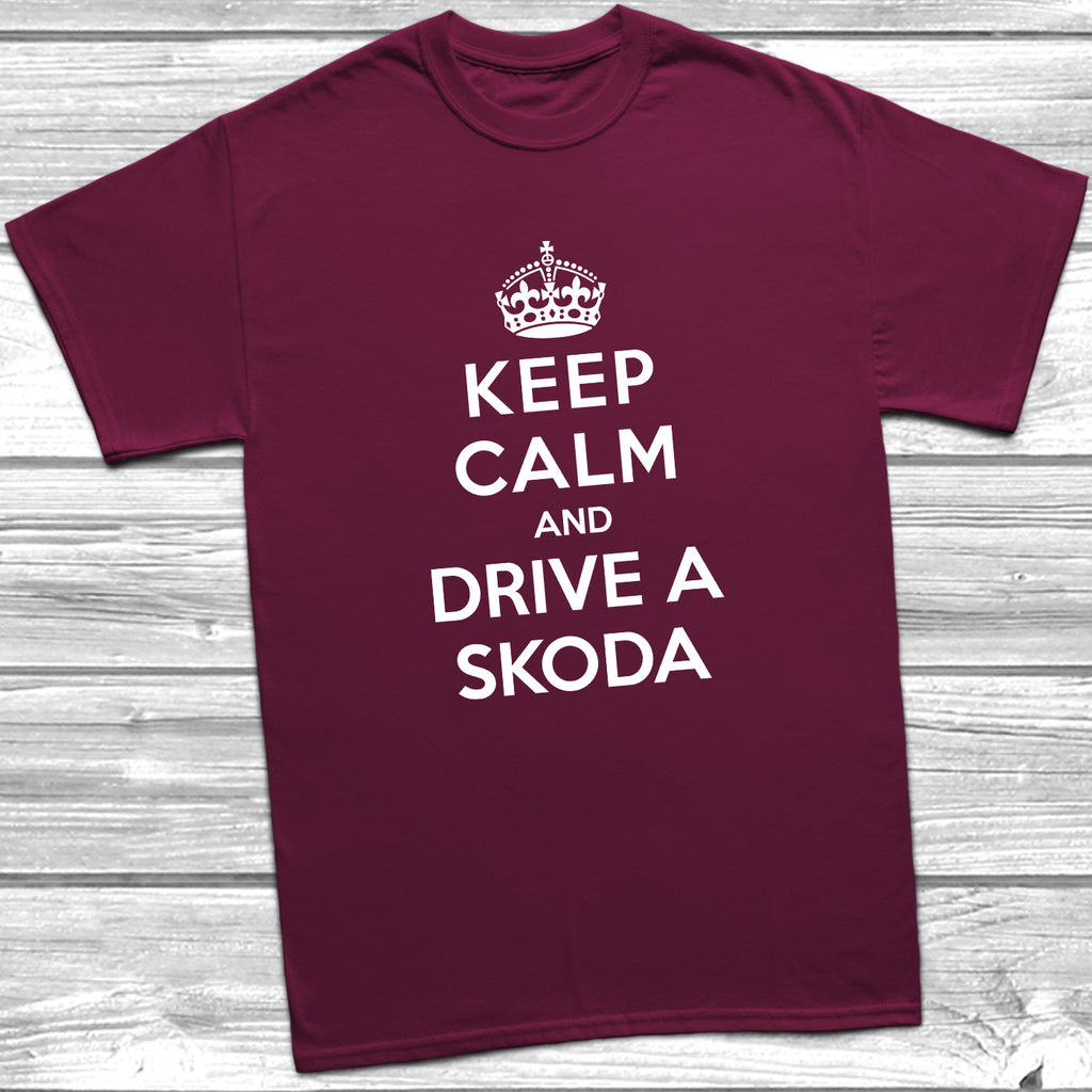 Get trendy with Keep Calm and Drive A Skoda T-Shirt - T-Shirt available at DizzyKitten. Grab yours for £10.99 today!