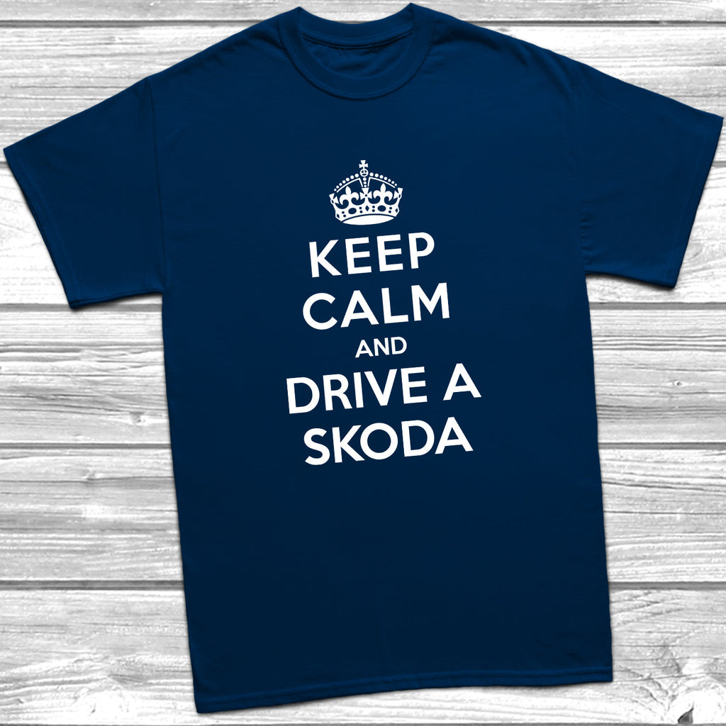 Get trendy with Keep Calm and Drive A Skoda T-Shirt - T-Shirt available at DizzyKitten. Grab yours for £10.99 today!