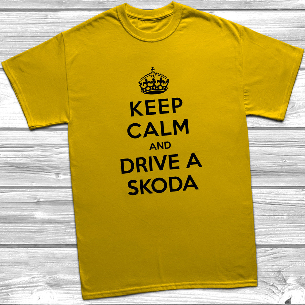 Get trendy with Keep Calm and Drive A Skoda T-Shirt - T-Shirt available at DizzyKitten. Grab yours for £10.99 today!