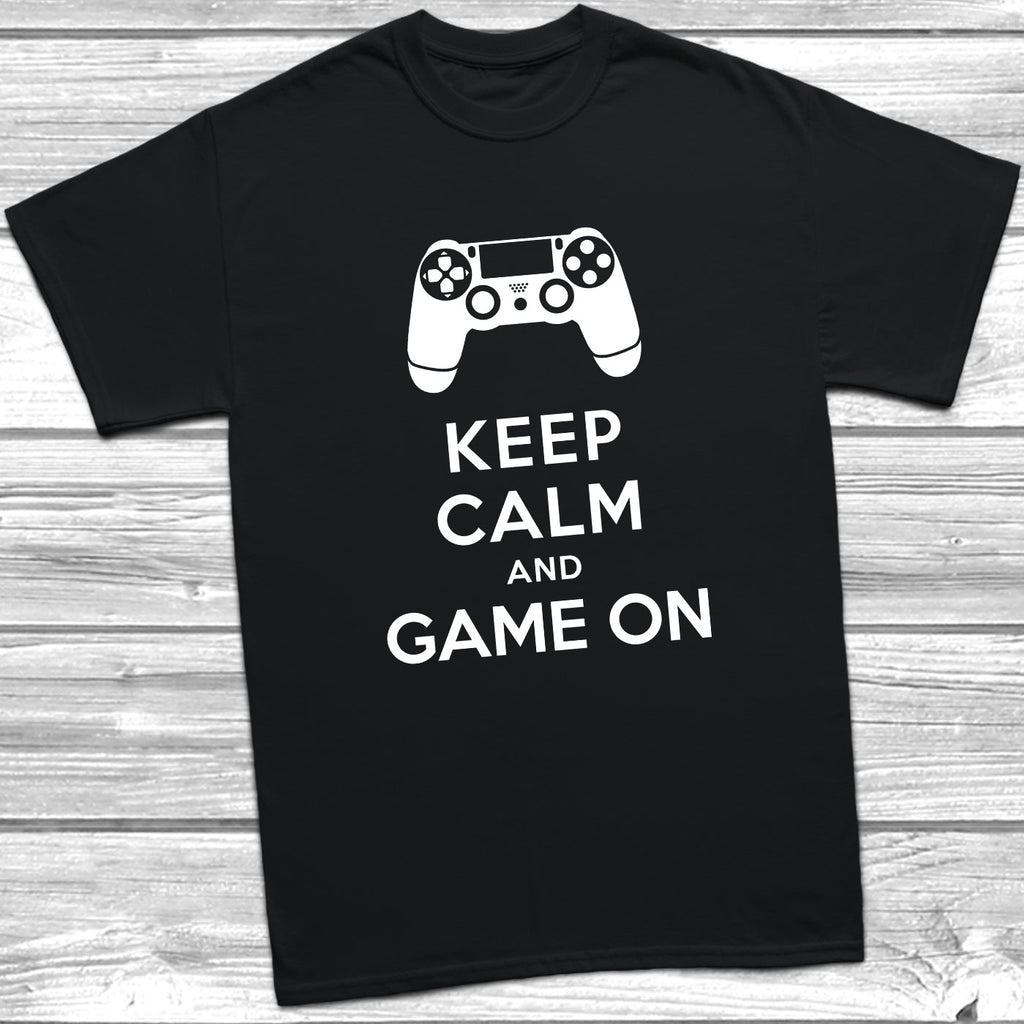 Get trendy with Keep Calm & Game On PS T-Shirt - T-Shirt available at DizzyKitten. Grab yours for £8.99 today!