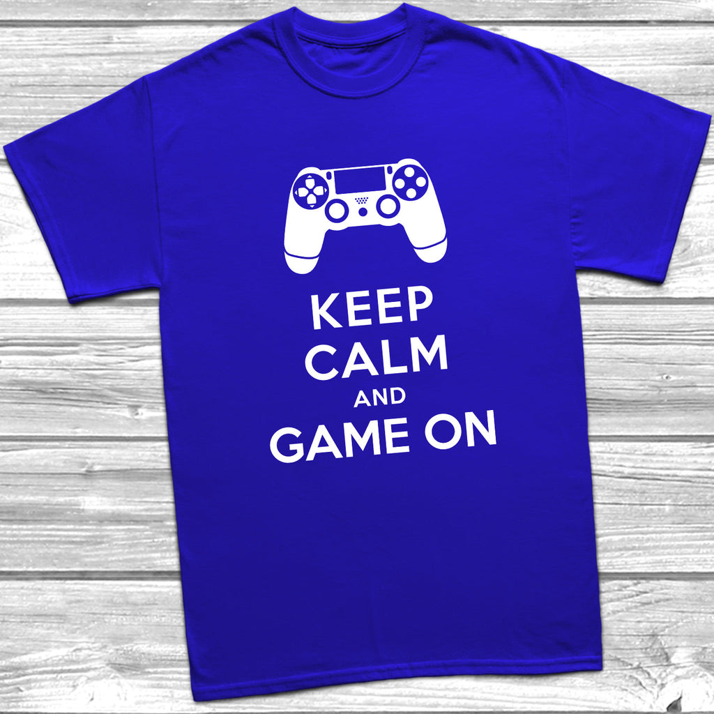 Get trendy with Keep Calm & Game On PS T-Shirt - T-Shirt available at DizzyKitten. Grab yours for £9.49 today!