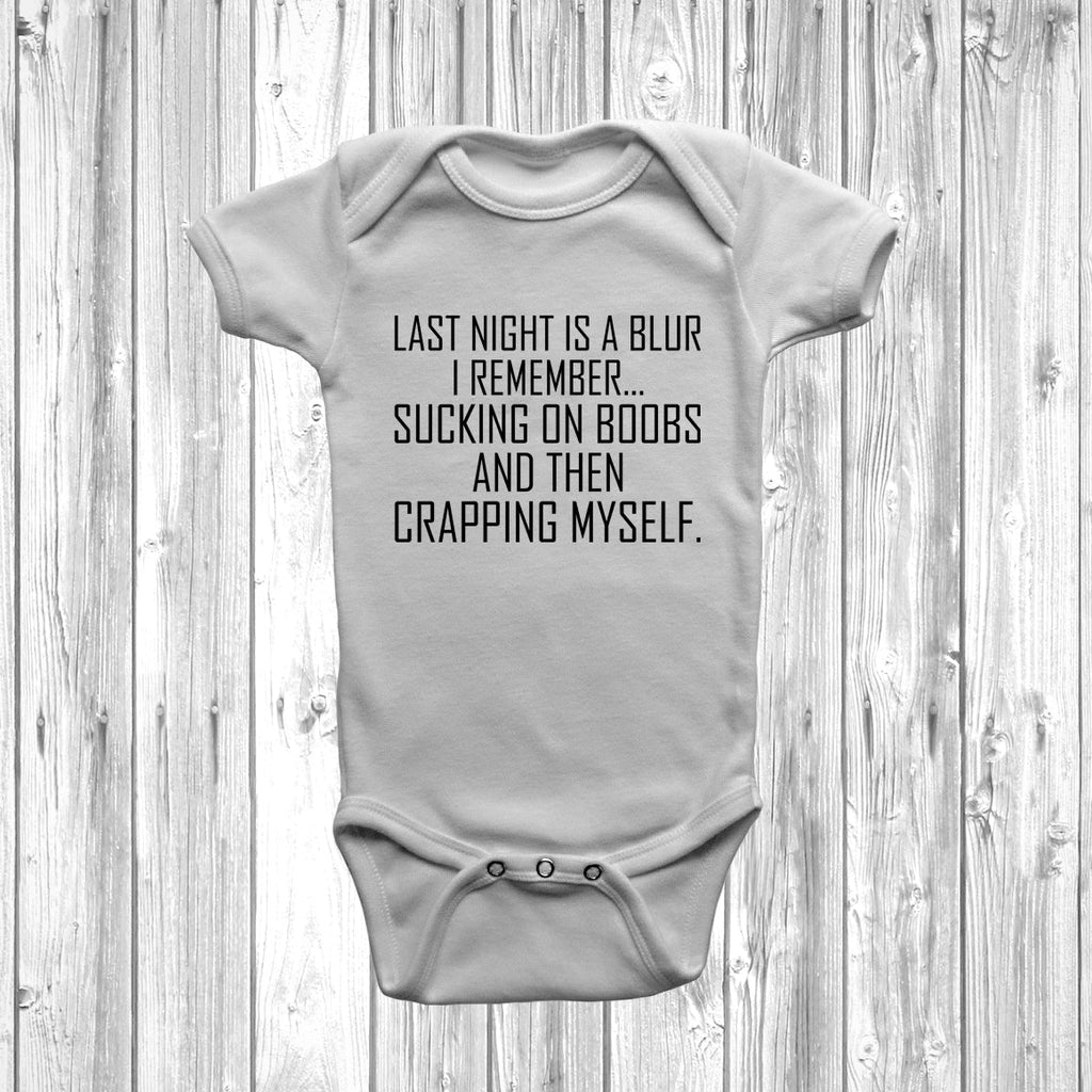 Get trendy with Last Night Is A Blur Baby Grow - Baby Grow available at DizzyKitten. Grab yours for £8.45 today!