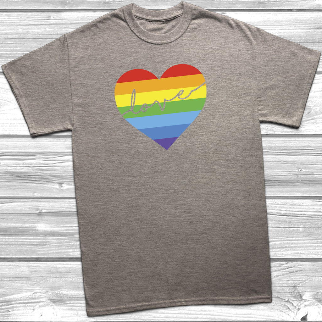 Get trendy with Love Rainbow Heart LGBT T-Shirt - T-Shirt available at DizzyKitten. Grab yours for £10.45 today!