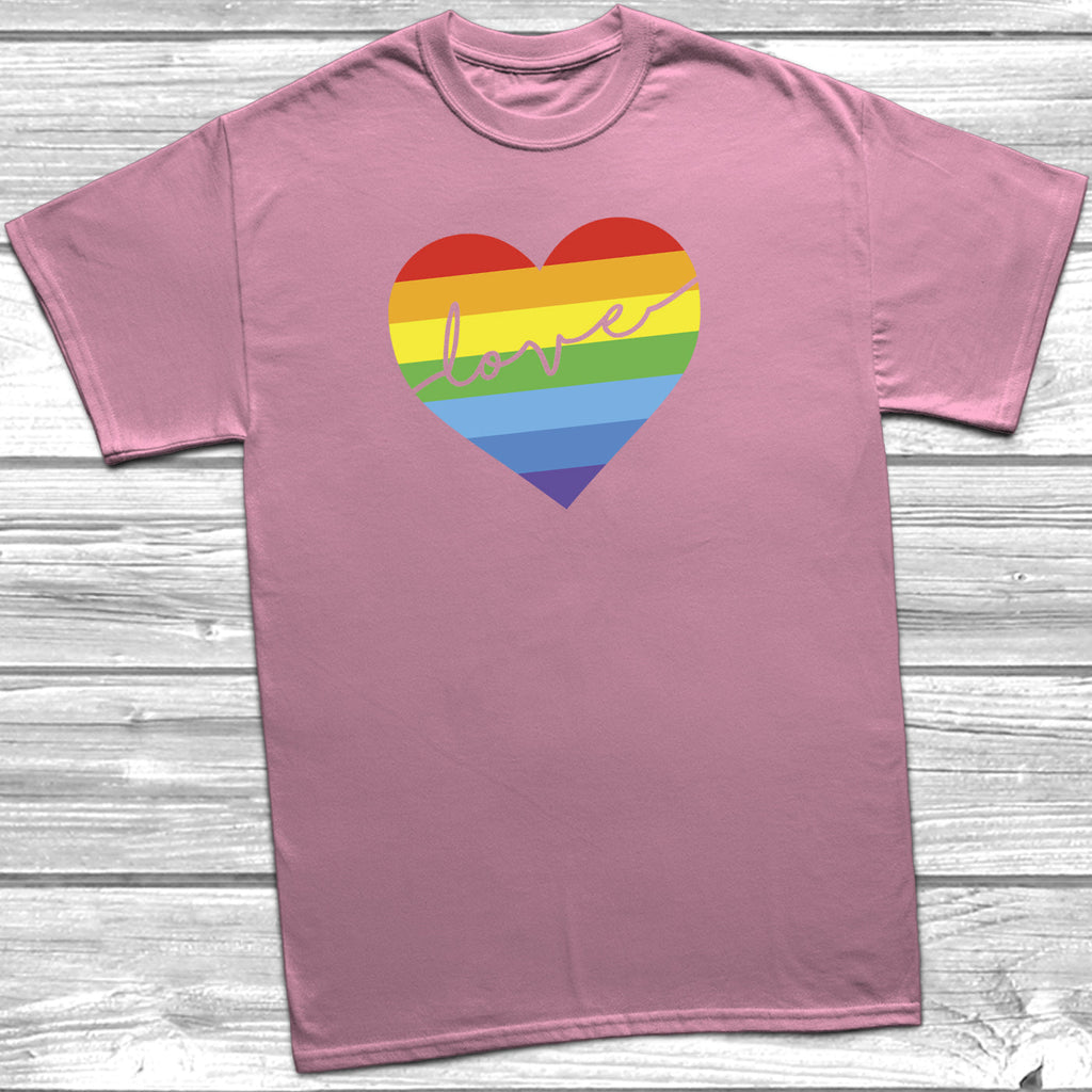 Get trendy with Love Rainbow Heart LGBT T-Shirt - T-Shirt available at DizzyKitten. Grab yours for £10.45 today!