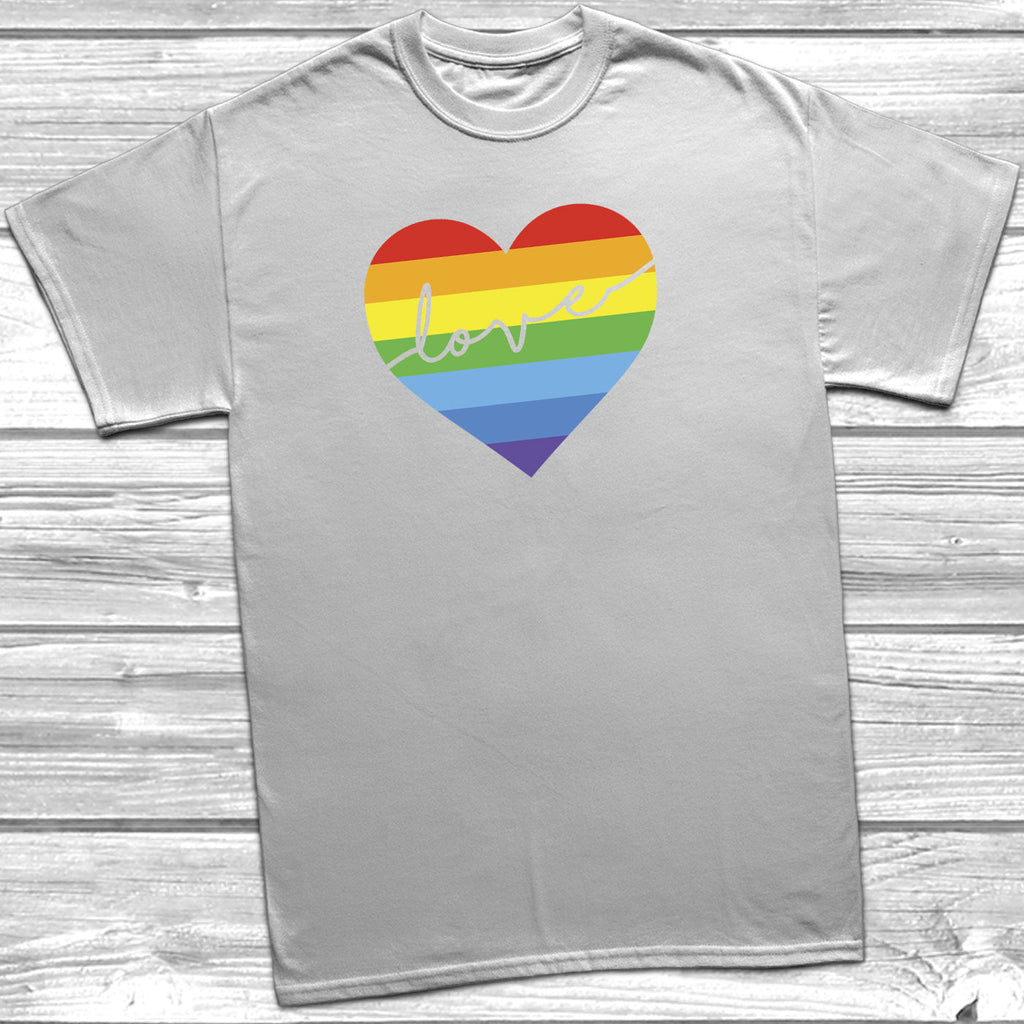 Get trendy with Love Rainbow Heart LGBT T-Shirt - T-Shirt available at DizzyKitten. Grab yours for £10.45 today!