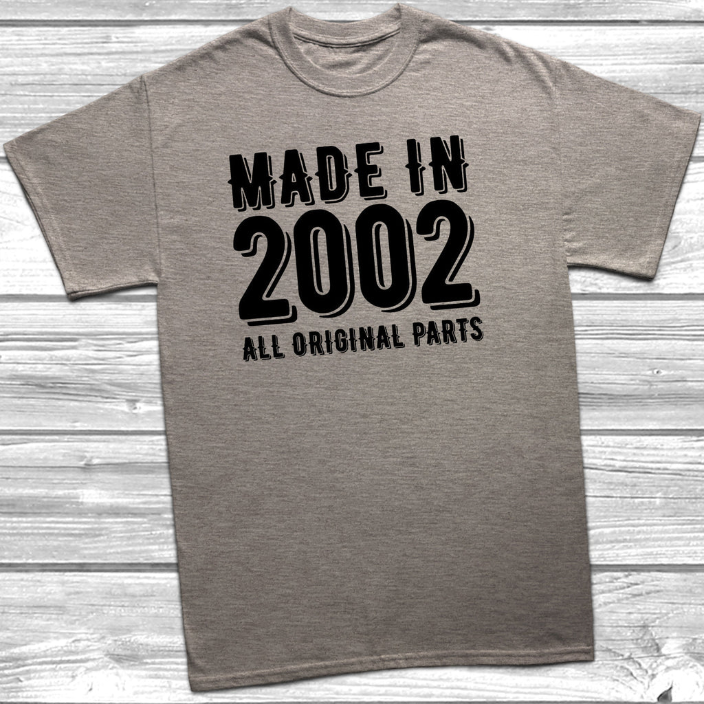 Get trendy with Made In 2002 All Original Parts T-Shirt - T-Shirt available at DizzyKitten. Grab yours for £10.49 today!