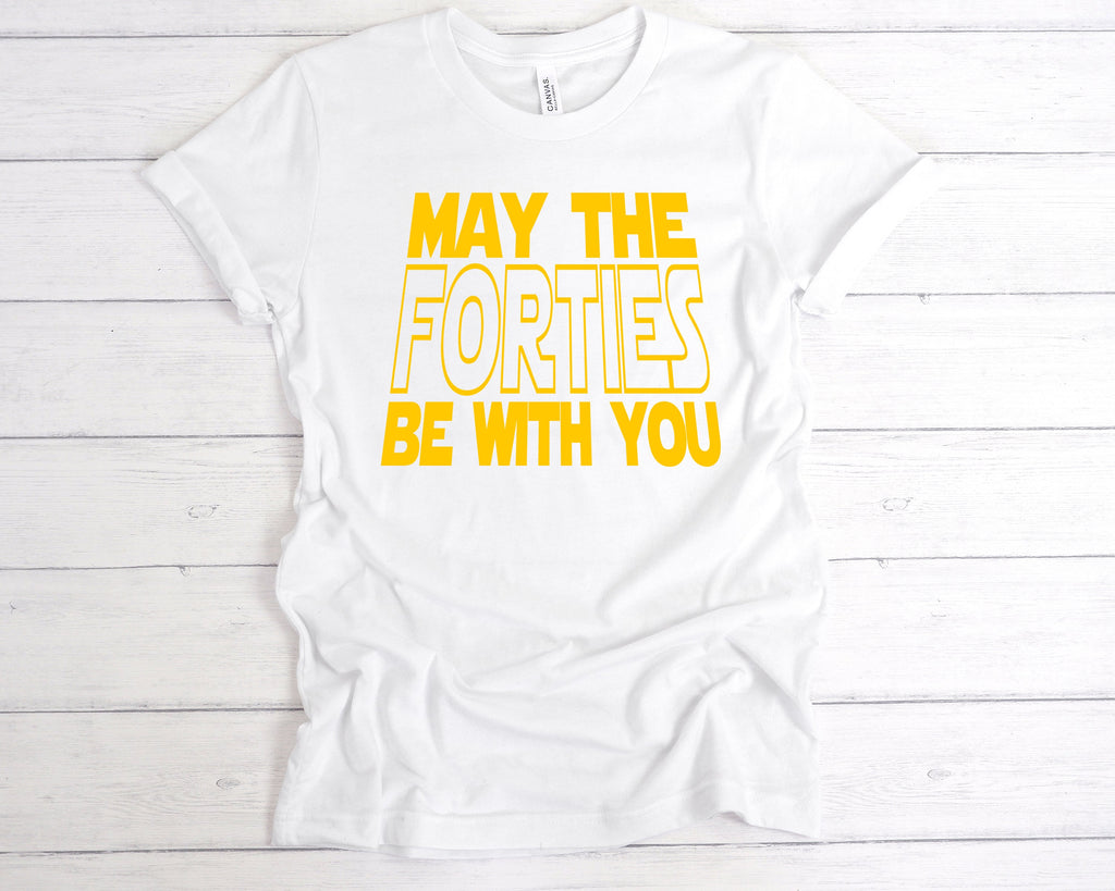 Get trendy with May The Forties Be With You T-Shirt - T-Shirt available at DizzyKitten. Grab yours for £12.49 today!