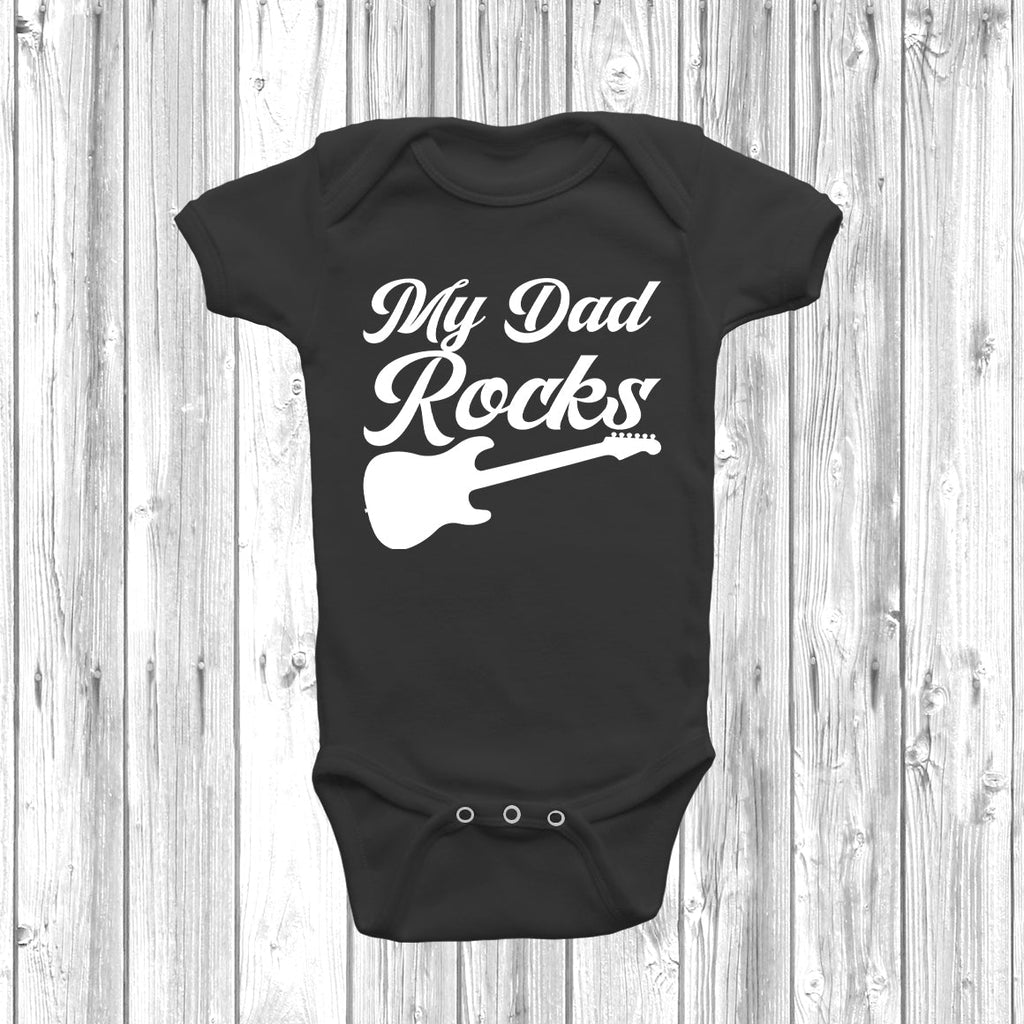Get trendy with My Dad Rocks Baby Grow - Baby Grow available at DizzyKitten. Grab yours for £8.99 today!