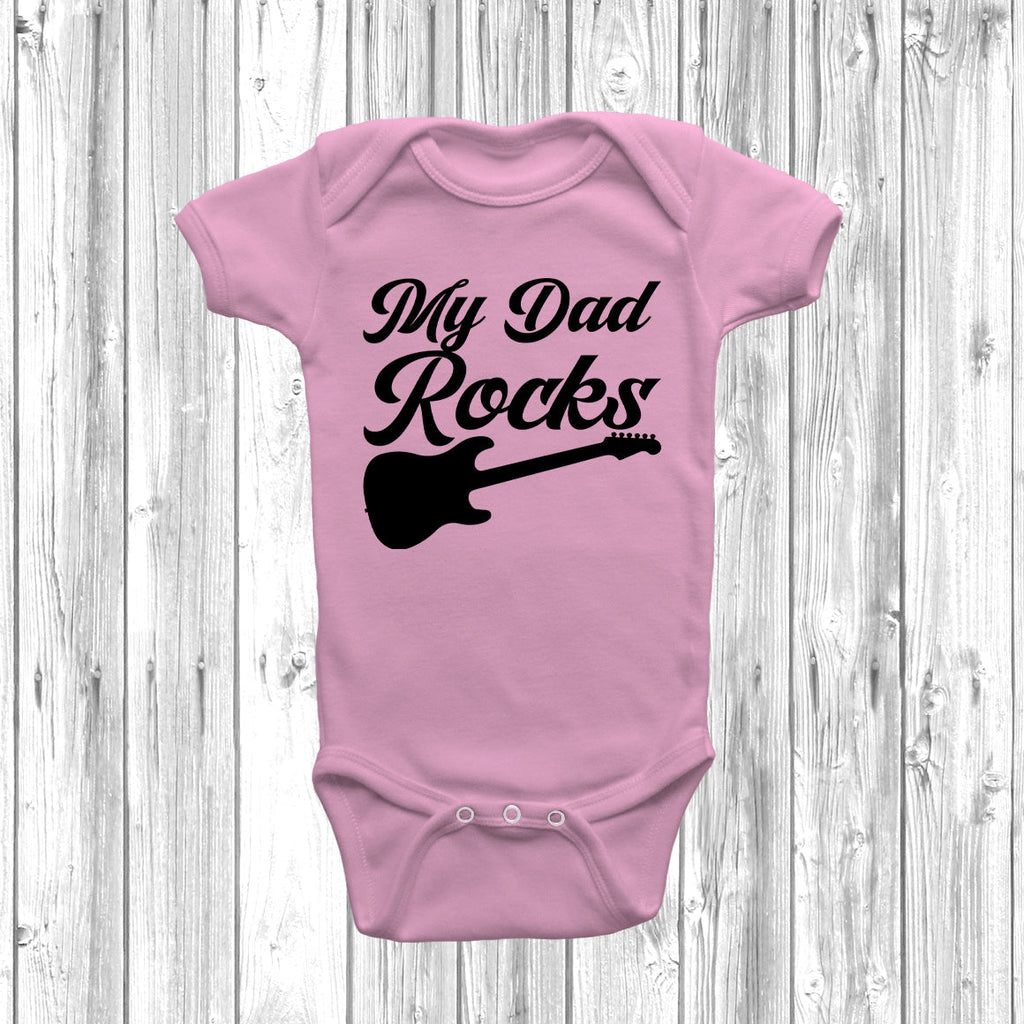 Get trendy with My Dad Rocks Baby Grow - Baby Grow available at DizzyKitten. Grab yours for £8.49 today!