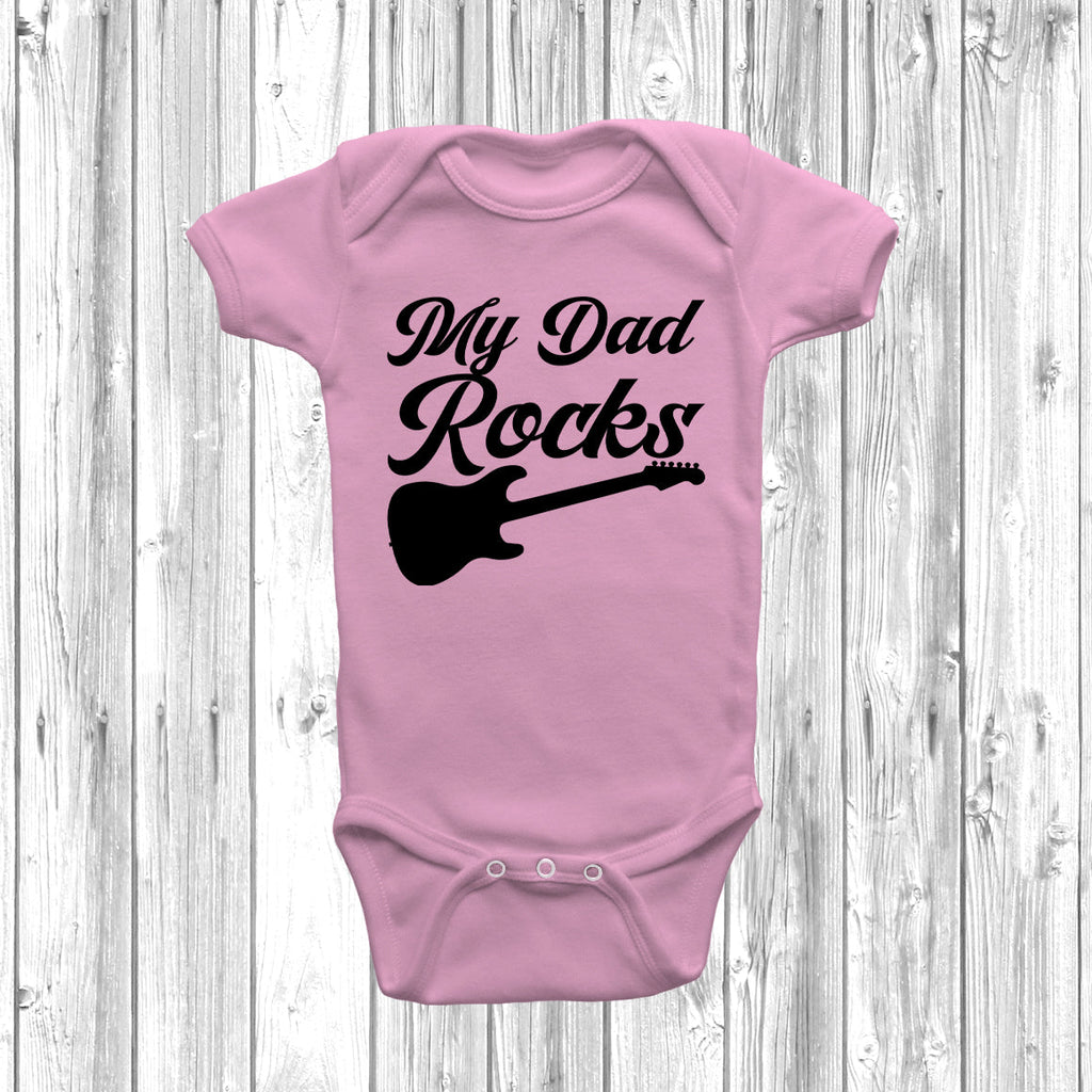 Get trendy with My Dad Rocks Baby Grow - Baby Grow available at DizzyKitten. Grab yours for £8.99 today!