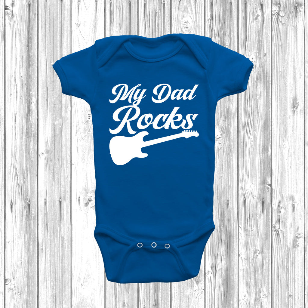 Get trendy with My Dad Rocks Baby Grow - Baby Grow available at DizzyKitten. Grab yours for £8.99 today!