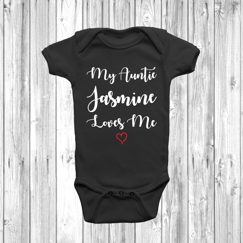 Get trendy with Personalised My Auntie Loves Me Baby Grow - Baby Grow available at DizzyKitten. Grab yours for £7.95 today!