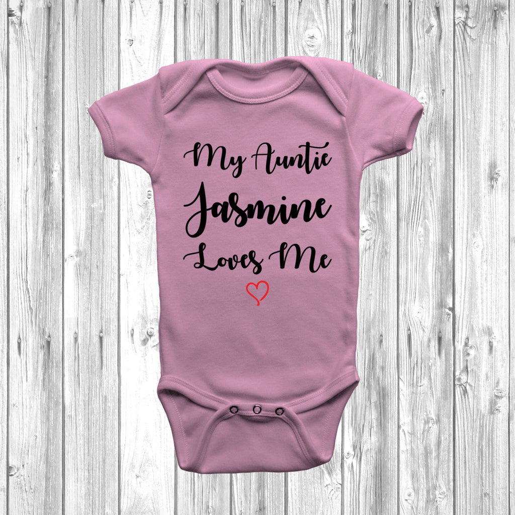 Get trendy with Personalised My Auntie Loves Me Baby Grow - Baby Grow available at DizzyKitten. Grab yours for £7.95 today!