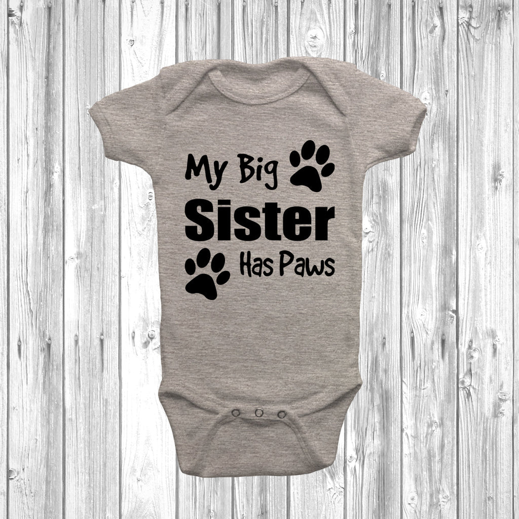 Get trendy with My Big Sister Has Paws Baby Grow -  available at DizzyKitten. Grab yours for £8.45 today!