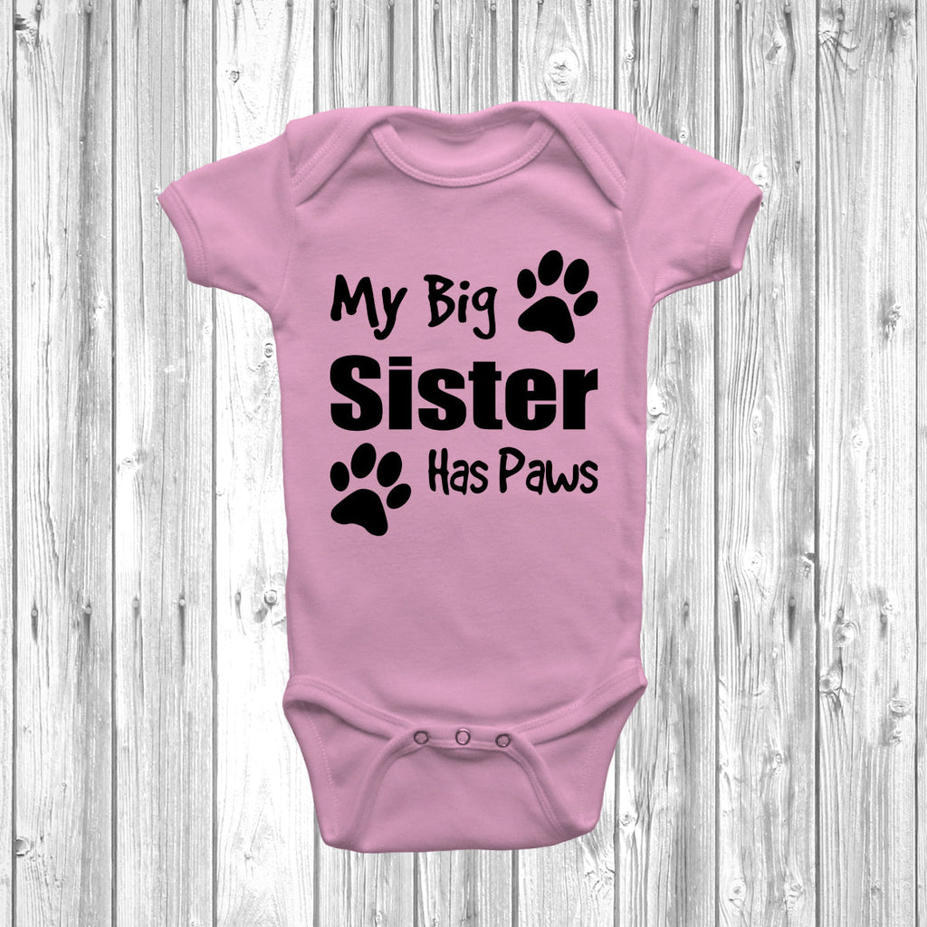 Get trendy with My Big Sister Has Paws Baby Grow -  available at DizzyKitten. Grab yours for £7.95 today!